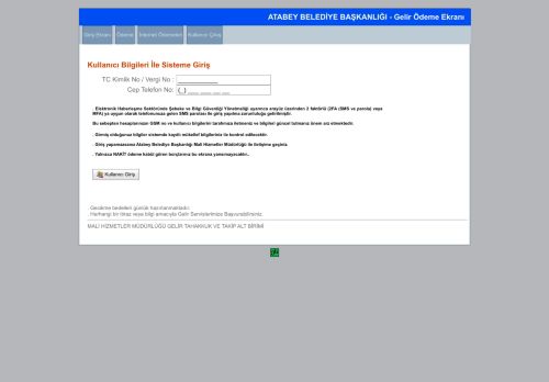 Kullanıcı Girişi - e@belediye