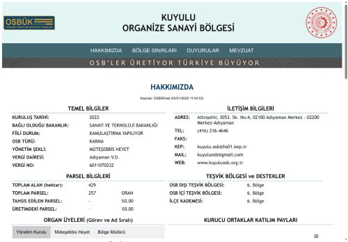 KUYULU OSB Web Sayfası