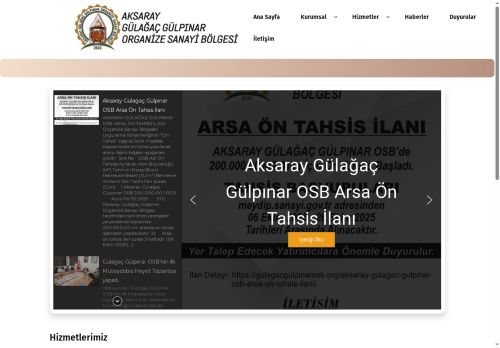 Aksaray Gülağaç Gülpınar Organize Sanayi Bölgesi