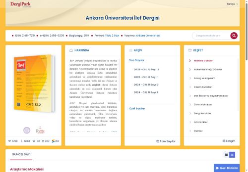 Ankara Üniversitesi İlef Dergisi » Ana Sayfa