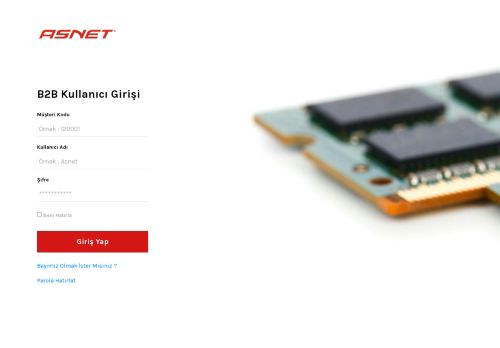 B2B Login - ASNET Bilgi Sistemleri Mühendislik ve Dış Tic.Ltd.Şti.