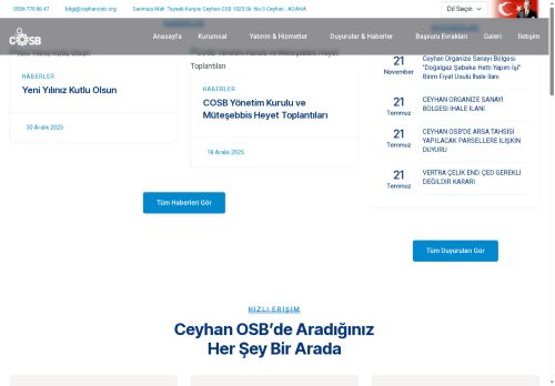 Ceyhan Organize Sanayi Bölgesi - Anasayfa