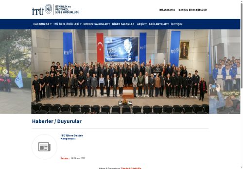 İTÜ | Etkinlik ve Protokol Şube Müdürlüğü