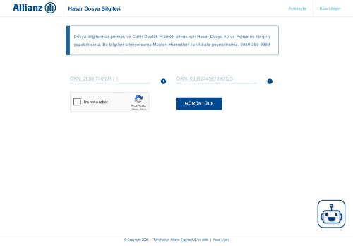 Hasar Dosya Durumu Görüntüleme | Allianz