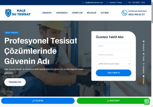 Kale Tesisat | Pendik ve Kocaeli’de Kameralı Kırmadan Tesisat Çözümleri - Anasayfa