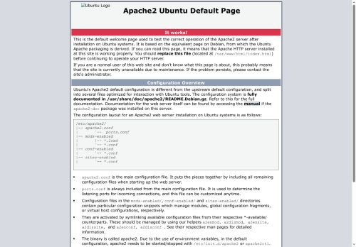 Apache2 Ubuntu Default Page: It works