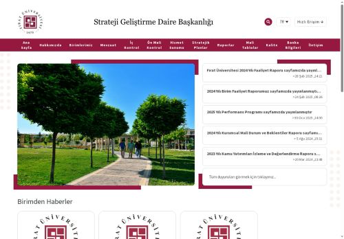 F.Ü. Stratejik Planları | Fırat Üniversitesi