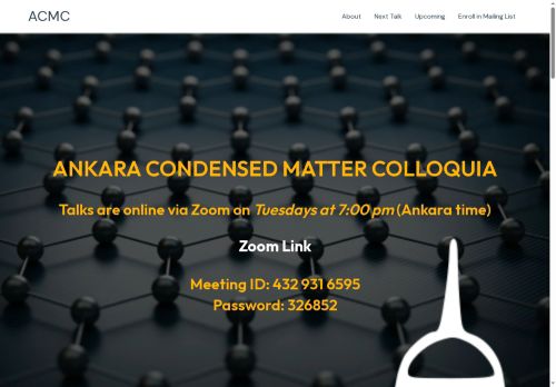 ACMC – Ankara Condensed Matter Colloquium