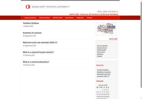 MATH 120 – Calculus of Functions of Several Variables