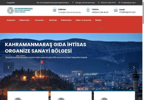 Kahramanmaraş Gıda İhtisas Organize Sanayi Bölgesi – Kagiosb