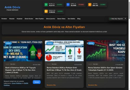 Canlı Döviz ve Altın Fiyatları – Anlık Piyasa Haberleri