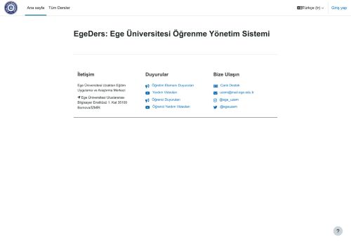 EgeDers: Ege Üniversitesi Öğrenme Yönetim Sistemi