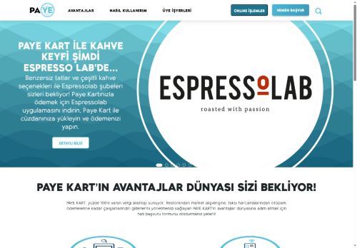 Türkiye'nin ulaşım kartı özellikli ilk yemek kartı. - Paye Kart