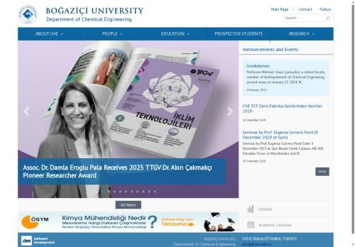 Kimya Mühendisliği Bölümü sitesine hoşgeldiniz | Kimya Mühendisliği Bölümü