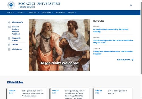 Felsefe Bölümü | Boğaziçi ÜniversitesiFelsefe Bölümü