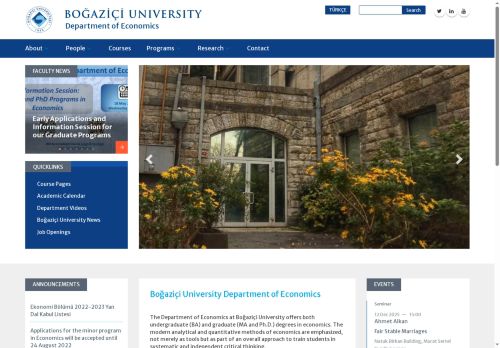 Ekonomi Bölümü | Boğaziçi Üniversitesi Ekonomi Bölümü