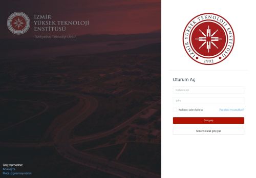 İYTE Öğrenme Yönetim Sistemi: Siteye giriş yap