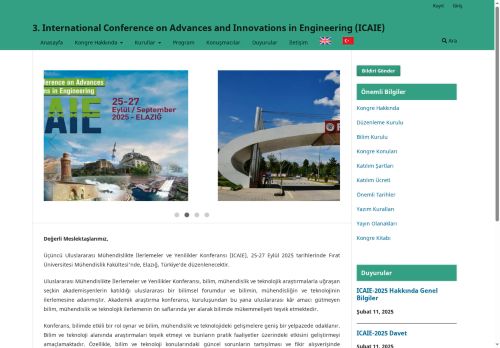 3. International Conference on Advances and Innovations in Engineering (ICAIE)