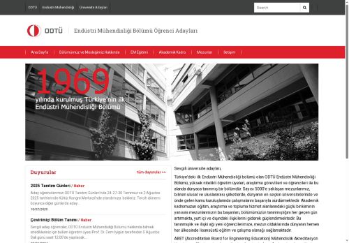 Endüstri Mühendisliği Bölümü Öğrenci Adayları