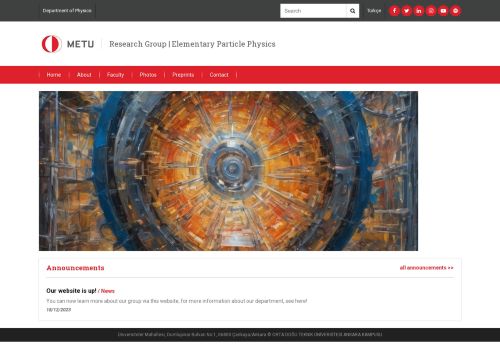 Research Group | Elementary Particle Physics | A brief description of the department