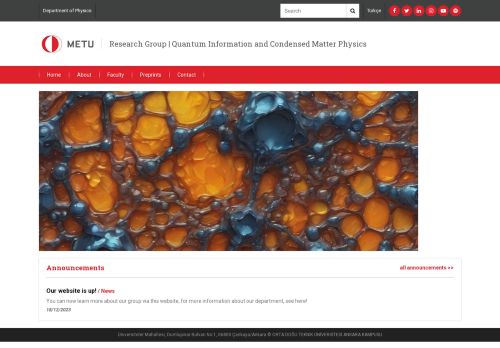 Research Group | Quantum Information and Condensed Matter Physics | A brief description of the department