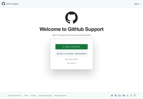 GitHub Support - Sign in for Software Support and Product Help