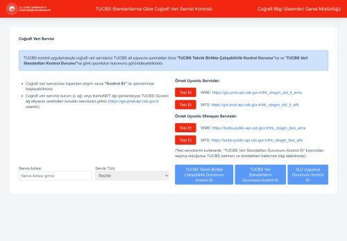 Ulusal Coğrafi Veri Servisi Kontrolü