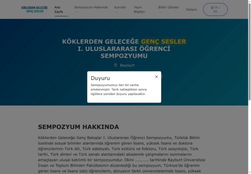 KÖKLERDEN GELECEĞE GENÇ SESLER I. ULUSLARARASI ÖĞRENCİ SEMPOZYUMU