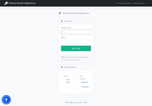 Uşak Üniversitesi - Merkezi Kimlik Doğrulama