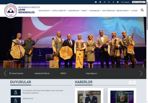 Erciyes Üniversitesi Mühendislik Fakültesi Çevre Mühendisliği Bölümü