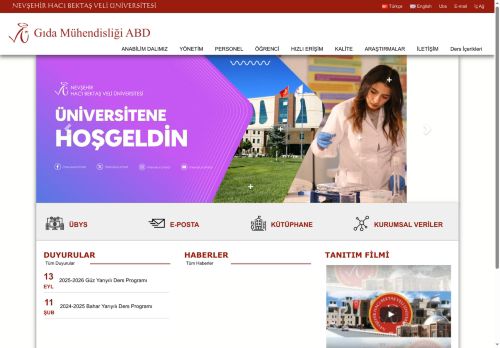 Gıda Mühendisliği ABD | NEVŞEHİR HACI BEKTAŞ VELİ ÜNİVERSİTESİ