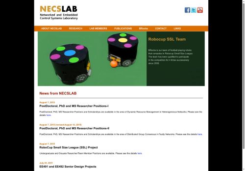 Networked and Embedded Control Systems Laboratory - NECSLAB