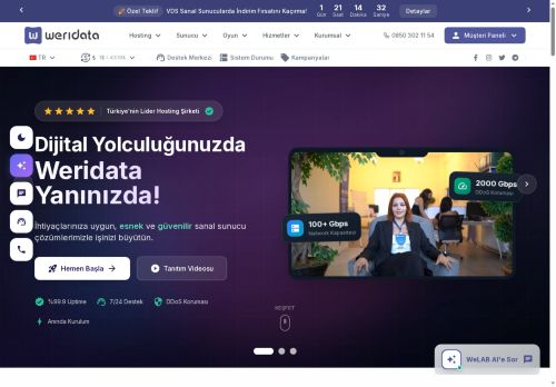 Türkiye'nin En İyi Hosting ve Sunucu Hizmetleri | Weridata