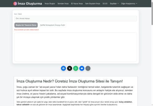 İmza Oluşturma | Ücretsiz, İsimden, El Yazısı ile İmza Oluşturma