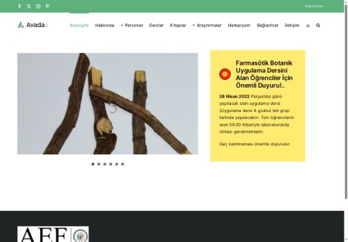 Farmasötik Botanik Anabilim Dalı – Ankara Üniversitesi