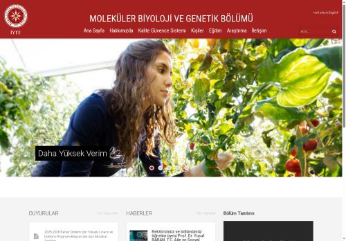 Moleküler Biyoloji ve Genetik – İzmir Yüksek Teknoloji Enstitüsü