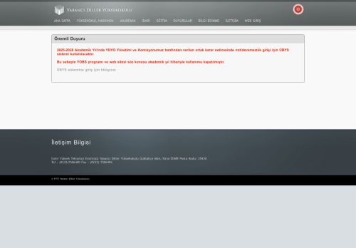 Yabancı Diller Bilgi Sistemi