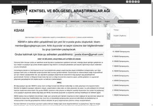 KENTSEL VE BÖLGESEL ARAŞTIRMALAR AĞI – Mekansal Araştırmalar için bağımsız ve çok disiplinli etkileşim platformu