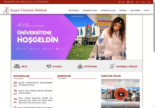 Kamu Yönetimi Bölümü | NEVŞEHİR HACI BEKTAŞ VELİ ÜNİVERSİTESİ