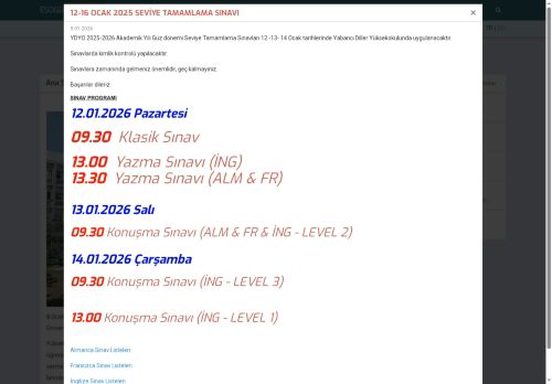 Yabancı Diller Yüksekokulu | Eskişehir Osmangazi Üniversitesi - Anasayfa