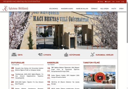 BÖLÜMÜMÜZ | İşletme Bölümü