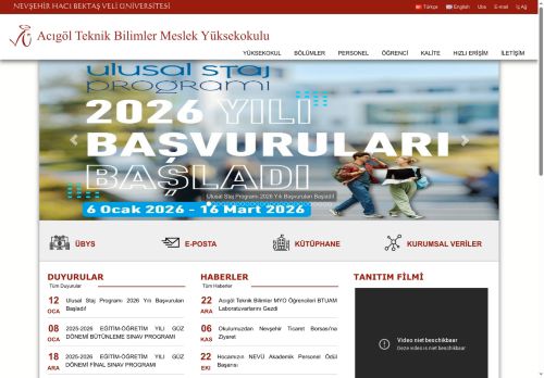Acıgöl Teknik Bilimler Meslek Yüksekokulu | NEVŞEHİR HACI BEKTAŞ VELİ ÜNİVERSİTESİ
