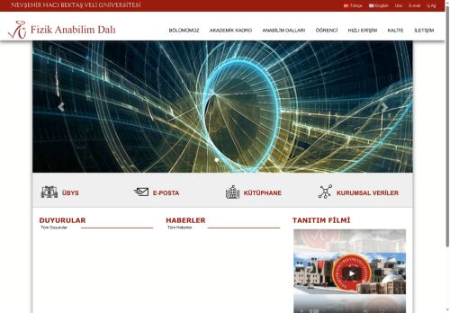 Fizik Anabilim Dalı | NEVŞEHİR HACI BEKTAŞ VELİ ÜNİVERSİTESİ