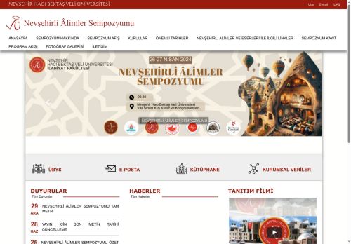 Nevşehirli Âlimler Sempozyumu | NEVŞEHİR HACI BEKTAŞ VELİ ÜNİVERSİTESİ