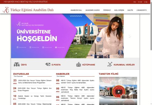 Türkçe Eğitimi Anabilim Dalı | NEVŞEHİR HACI BEKTAŞ VELİ ÜNİVERSİTESİ