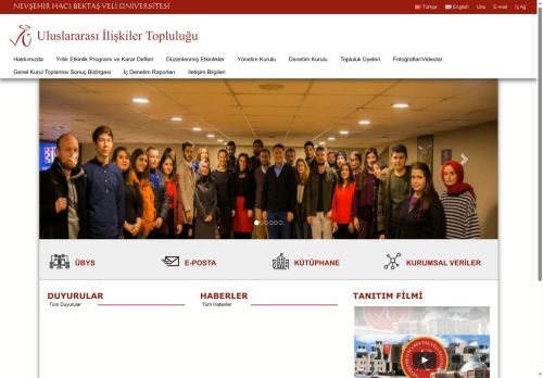 Uluslararası İlişkiler Topluluğu | NEVŞEHİR HACI BEKTAŞ VELİ ÜNİVERSİTESİ