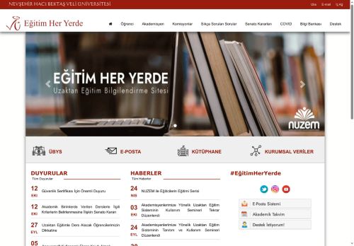 Eğitim Her Yerde | NEVŞEHİR HACI BEKTAŞ VELİ ÜNİVERSİTESİ