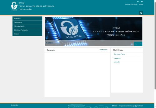 Anasayfa | Yapay Zeka ve Siber Güvenlik Topluluğu
