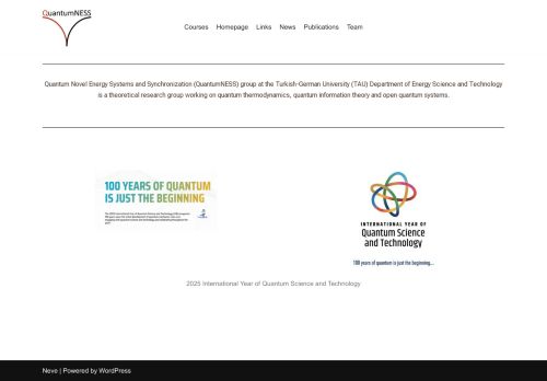 QuantumNess – Quantum Novel Energy Systems and Synchronization Group (Turkish-German University)