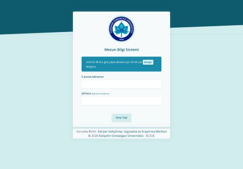Eskişehir Osmangazi Üniversitesi Mezun Bilgi Sistemi